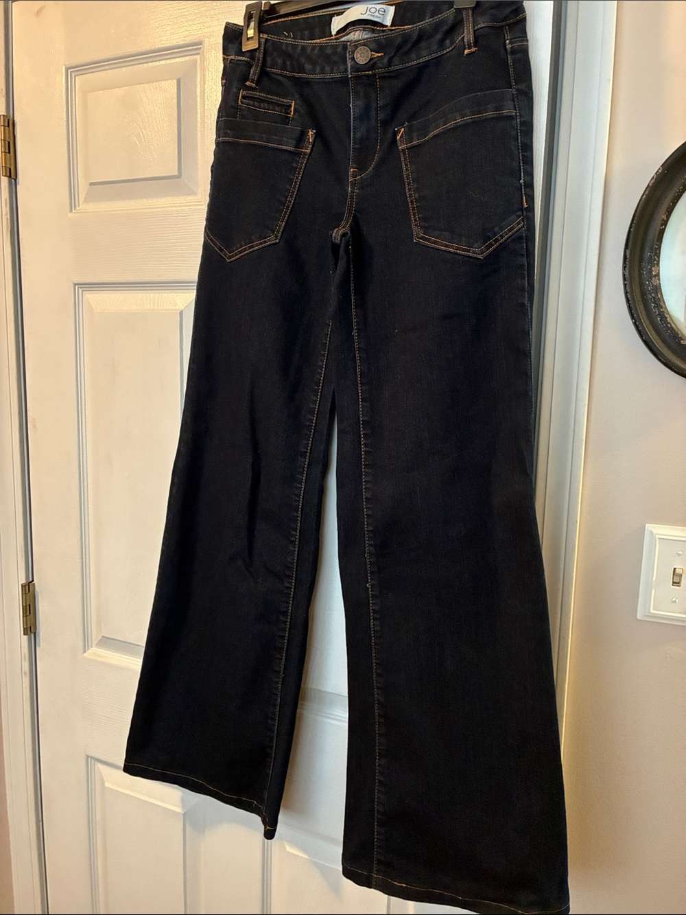 Joe's Jeans Black Wide-Leg High-Rise Flare Jeans